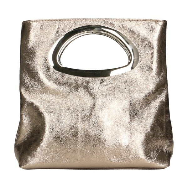 Kožená kabelka v bronzové barvě Chicca Borse Lumino