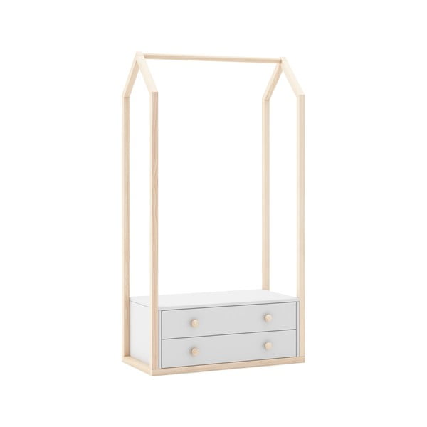 Bílá otevřená dětská šatní skříň 80x170 cm Esteban – Marckeric-image-2