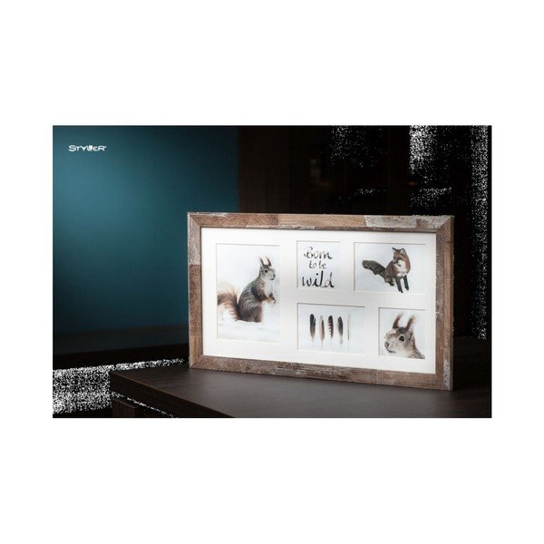 Hnědý rámeček na 5 fotografií Styler Bergen, 27 x 51 cm