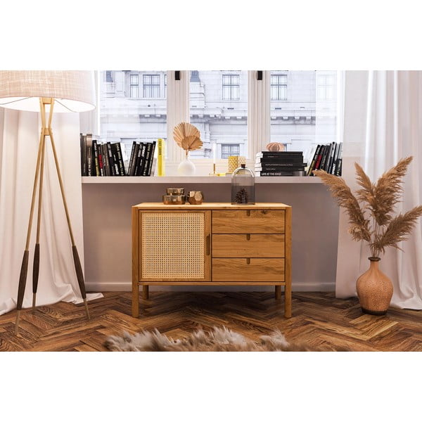 Nízká komoda z dubového dřeva 97x69 cm Pola - The Beds-image-1