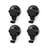 Sada 4 černých samodržících nástěnných háčků Compactor Bestlock Black Big Hooks, ⌀ 7,1 cm