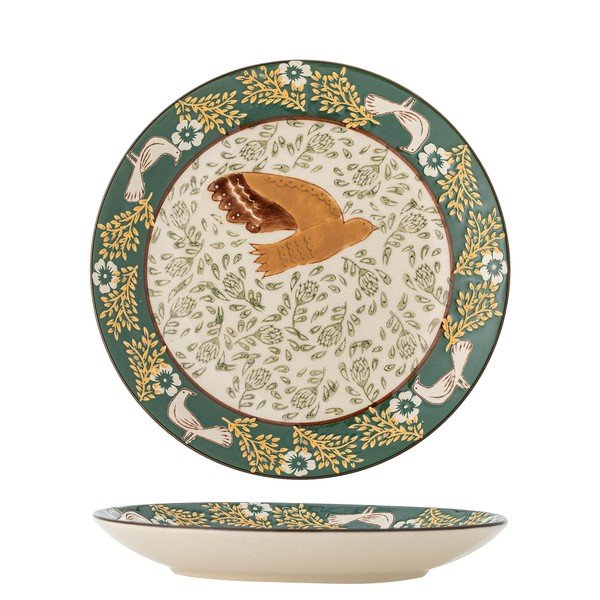 Zelený dezertní  talíř z kameniny ø 16 cm Hezha – Bloomingville-image-3