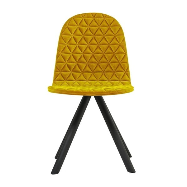 Žlutá židle s černými nohami Iker Mannequin Triangle