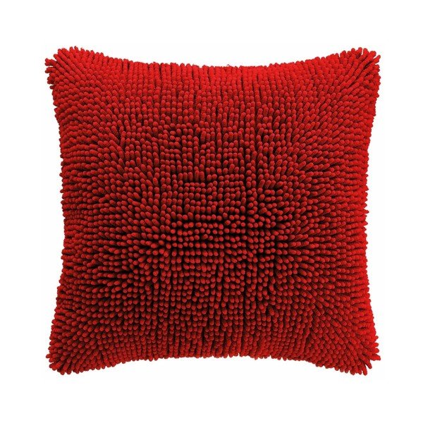 Červený povlak na polštář Tiseco Home Studio Shaggy, 45 x 45 cm