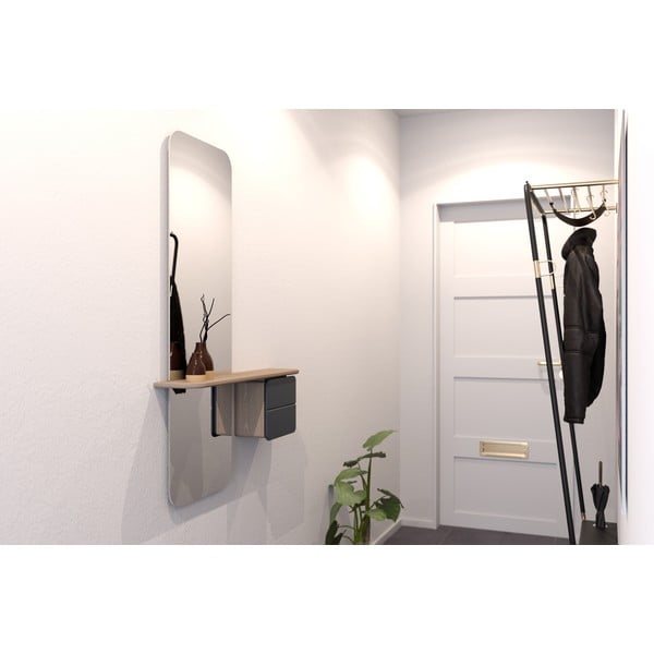 Předsíňová sestava v dekoru dubu v antracitovo-přírodní barvě One More Look – UMAGE-image-4