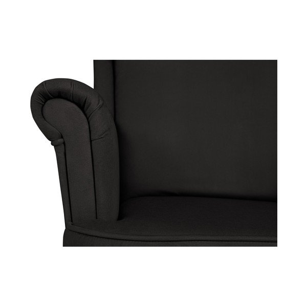Černé křeslo ušák Micadoni Home Pirla-image-4