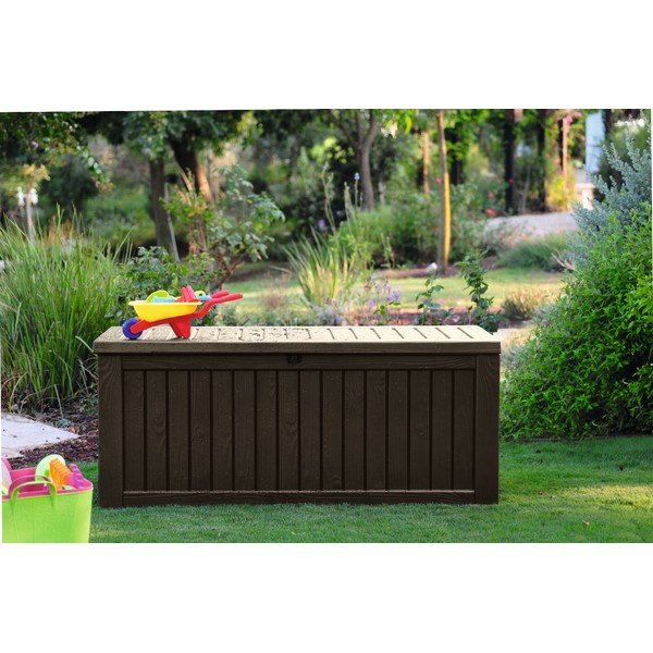 Tmavě hnědý zahradní úložný box – Keter-image-1
