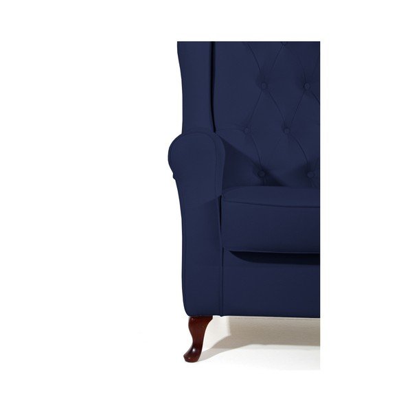 Tmavě modré křeslo ušák Max Winzer Lex-image-3
