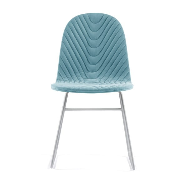Světle modrá židle s kovovými nohami Iker Mannequin V Wave
