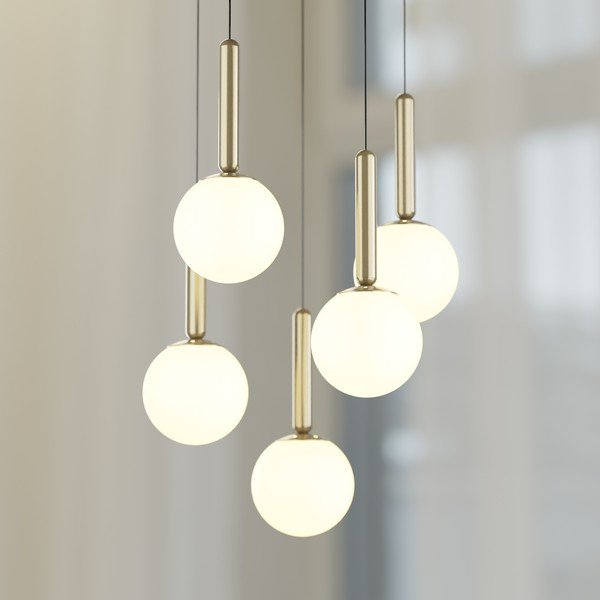 Závěsné svítidlo ve zlaté barvě se skleněným stínidlem ø 34 cm One – Squid Lighting-image-3