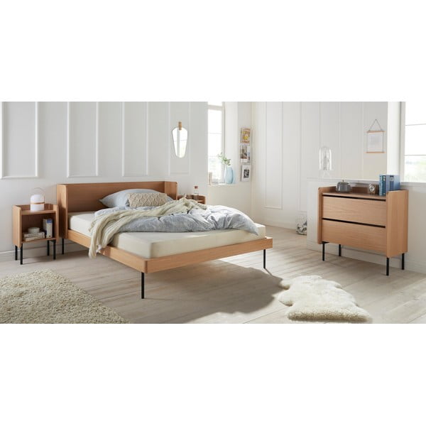 Vysoká komoda v dekoru dubu v přírodní barvě 80x82 cm Wrap – Bonami Selection-image-1