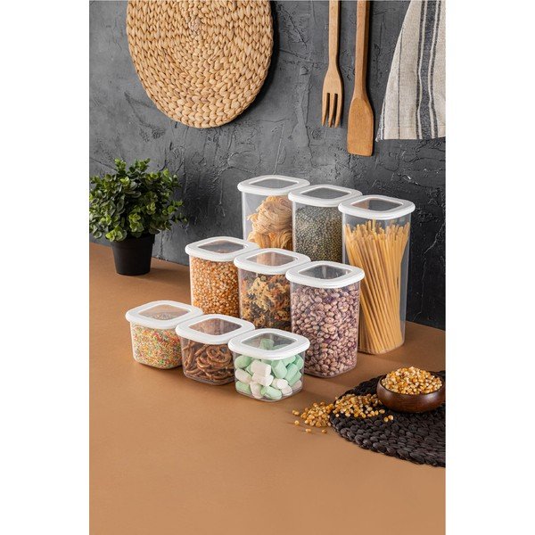 Plastové dózy v sadě 9 ks na potraviny Fresco – Hermia-image-1