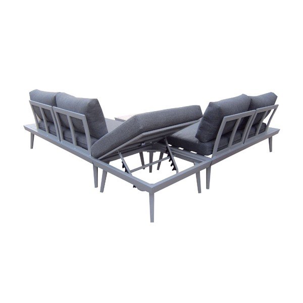 Set šedé zahradní sedačky a konferenčního stolku Bobochic Paris Vigo Gris-image-1