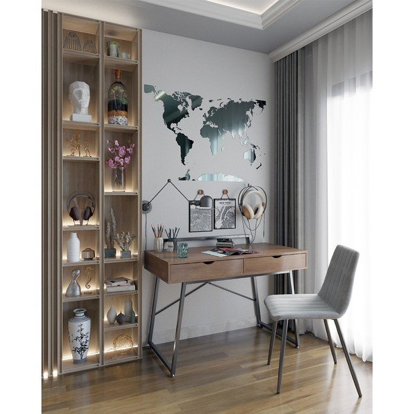 Pracovní stůl s deskou v dekoru ořechového dřeva 57.5x120 cm Tolm – Homede-image-1