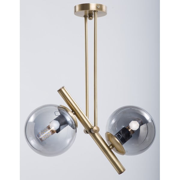 Stropní svítidlo se skleněným stínidlem v šedo-zlaté barvě ø 15 cm Libra – Squid Lighting-image-2