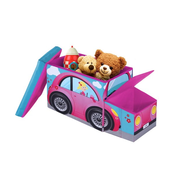 Dětská taburetka s úložným prostorem JOCCA Pink Car
