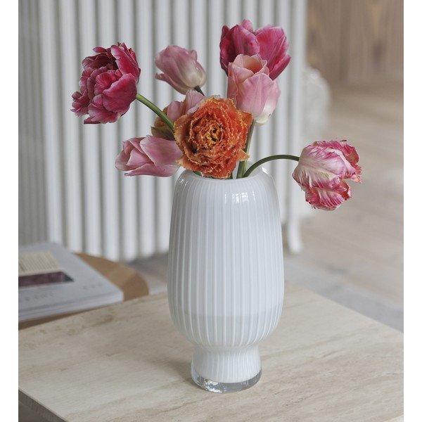 Bílá skleněná váza (výška 31,5 cm) Cuneo – Villa Collection-image-1