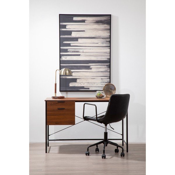 Černá kancelářská židle z imitace kůže Forbes – Premier Housewares-image-1