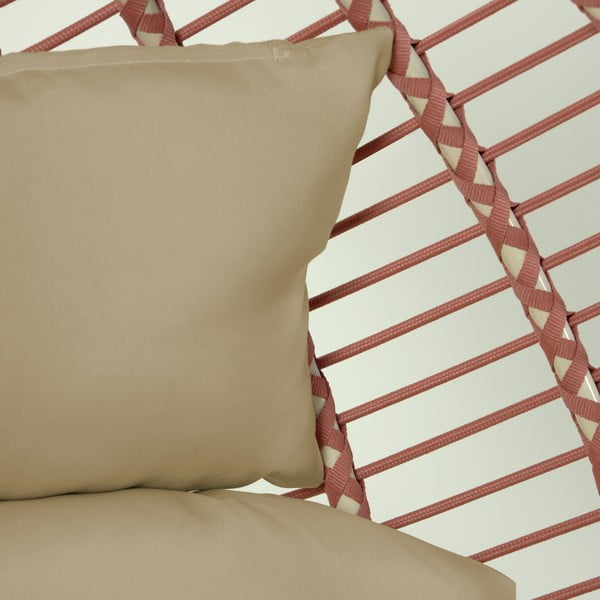 Závěsné zahradní křeslo s výpletem v terakotové barvě se stojanem Kave Home Elianis-image-3