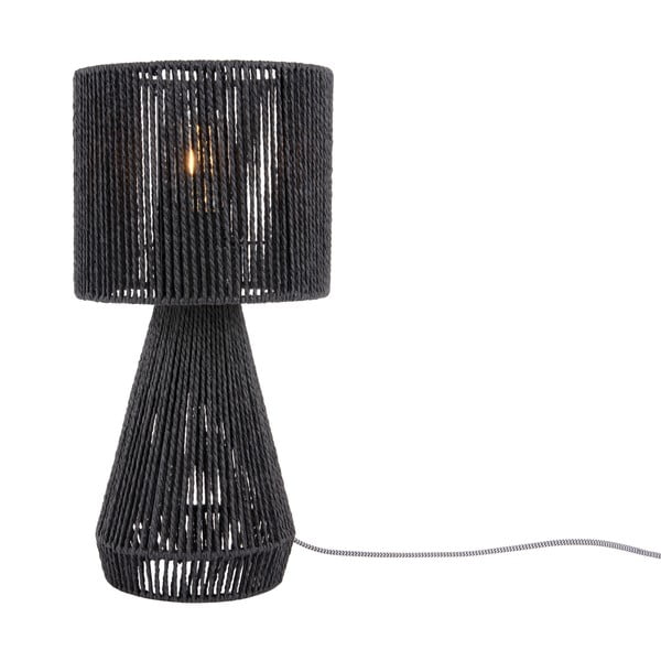 Černá stolní lampa se stínidlem z papírového výpletu (výška 40 cm)  Forma Cone – Leitmotiv