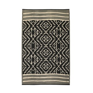 Černý oboustranný venkovní koberec z recyklovaného plastu Fab Hab Kilimanjaro Black, 90 x 150 cm