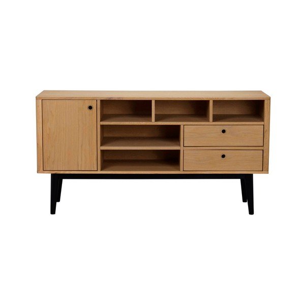 Komoda v dubovém dekoru s černými nohami Rowico Vienna, délka 150 cm-image-1