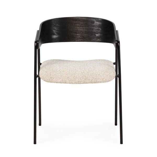 Černá/béžová čalouněná jídelní křesla v sadě 2 ks s područkami Cora – MOME-image-4