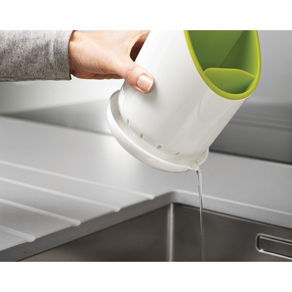 Bílo-zelený odkapávací stojánek na příbory a kuchyňské nástroje Joseph Joseph Dock-image-1