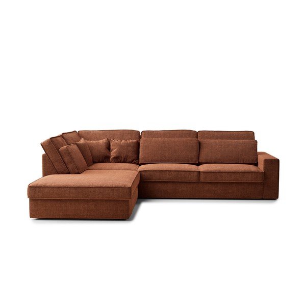 Žinylková rohová pohovka v měděné barvě (levý roh/do L) Kirou – Maison de Rêve