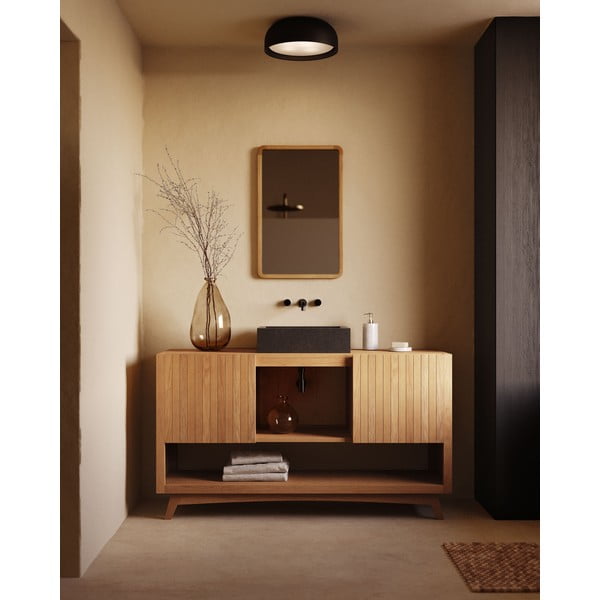 Nízká skříňka pod umyvadlo z teakového dřeva v přírodní barvě 140x80 cm Kuveni – Kave Home-image-3