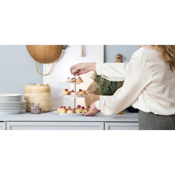 Třípatrový bílý porcelánový etažér Kähler Design Hammershoi Etagere, ⌀ 28 cm-image-3