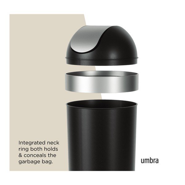 Černý plastový odpadkový koš 62 l Venti – Umbra-image-4