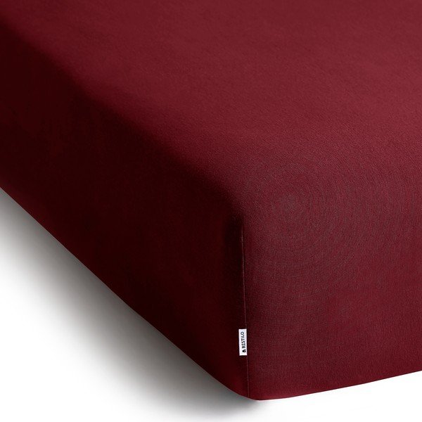 Vínové napínací prostěradlo jersey 160x200 cm Amber – Restilo-image-2