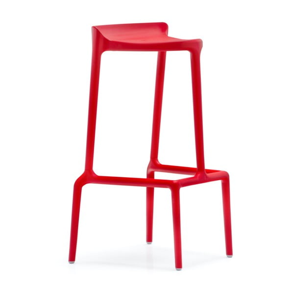 Červená barová židle Pedrali Happy