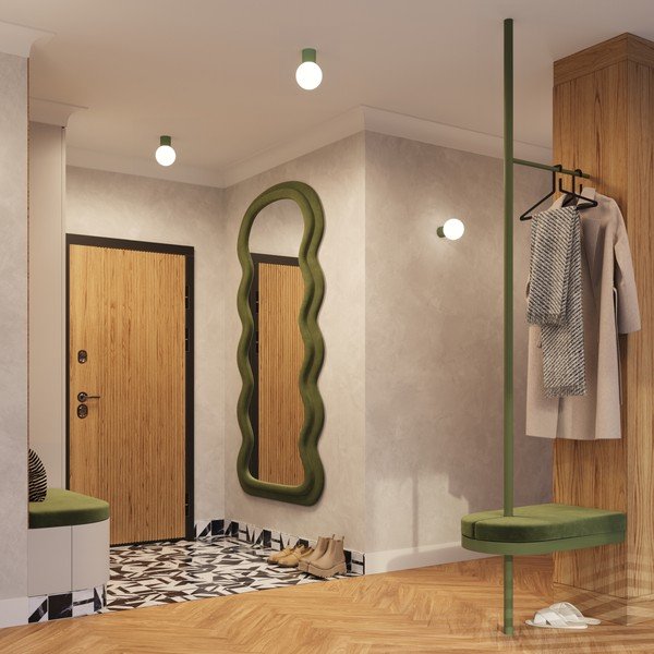 Zelené stropní svítidlo se skleněným stínidlem ø 12 cm Orbital – Sollux-image-4