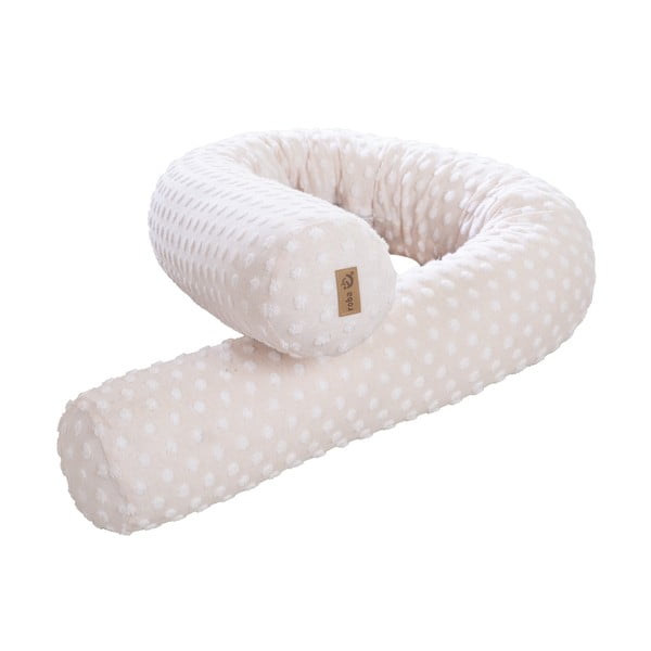 Béžový mantinel do postýlky s příměsí bavlny 170 cm Frosty Almond – Roba