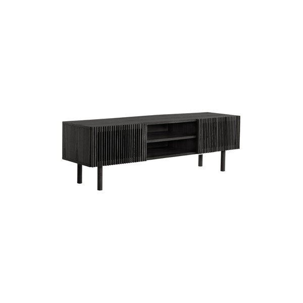 Černý TV stolek v dekoru jasanu 160x50x43 cm Sion – Jotex