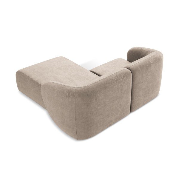 Světle hnědá žinylková rohová pohovka (pravý roh/s lenoškou) Lani – Makamii-image-3