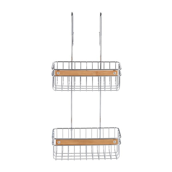 Dvoupatrová nerezová závěsná polička do sprchy Wenko Zerbo-image-1