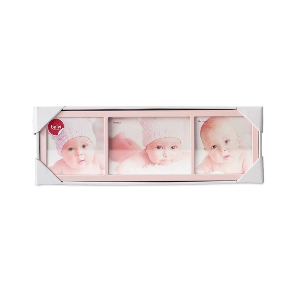 Růžový stolní fotorámeček na tři fotografie Balvi Petit-image-2