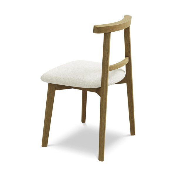 Krémová jídelní židle z masivního dřeva Ohelo – Makamii-image-3