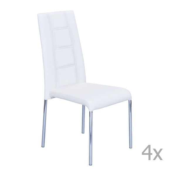 Sada 4 bílých jídelních židlí 13Casa Bilbao