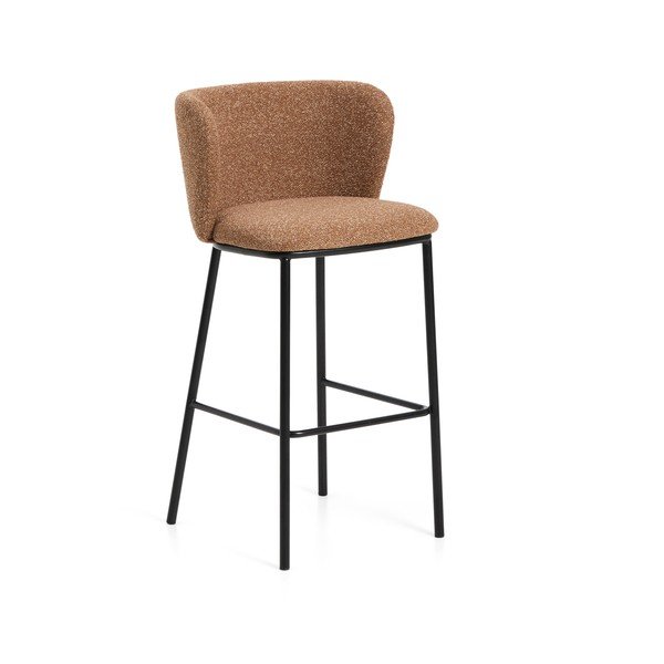 Čalouněná barová židle v terakotové barvě (výška sedáku 75 cm) Ciselia – Kave Home