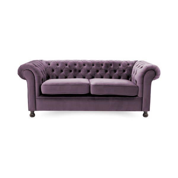 Fialová dvoumístná pohovka Vivonita Chesterfield