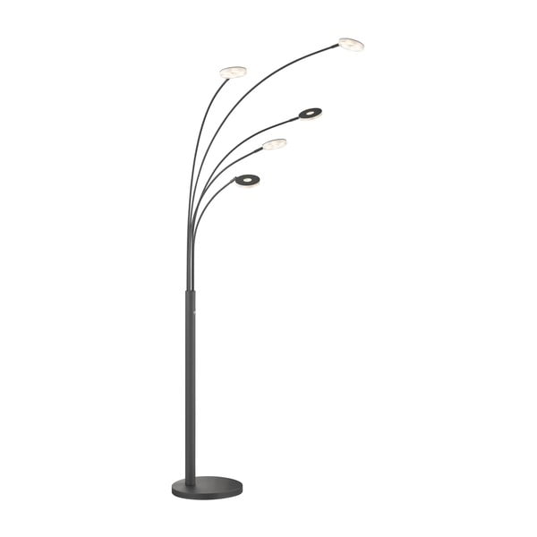 Černá LED stmívatelná stojací lampa (výška 225 cm) Dent – Fischer & Honsel