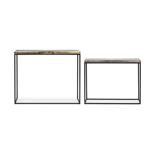 Kovové konzolové stolky v sadě 2 ks 29x99 cm Amira – Bizzotto-image-3