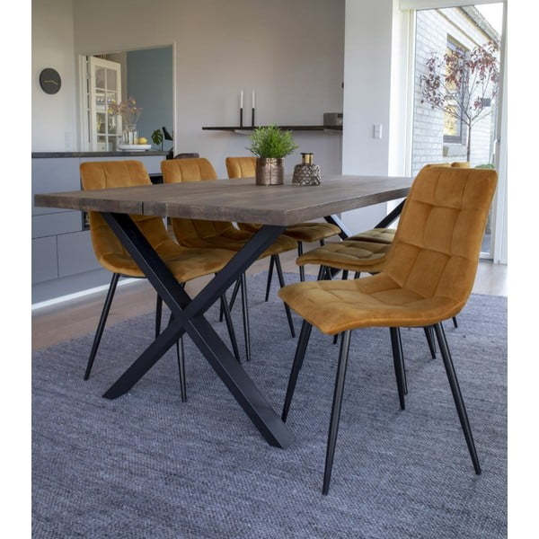 Žluté čalouněné jídelní židle v sadě 2 ks Middelfart – House Nordic-image-1