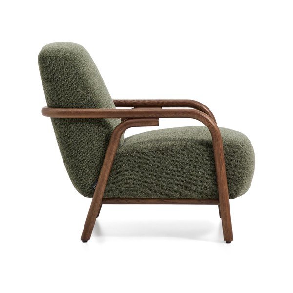 Tmavě zelené žinylkové křeslo Sylo – Kave Home-image-3