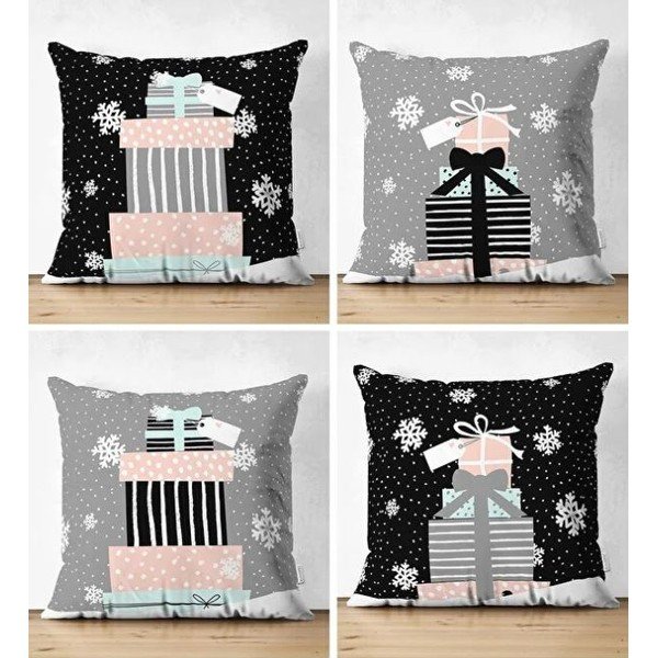 Povlaky na polštáře v sadě 4 ks s vánočním motivem 43x43 cm Merry Christmas – Mila Home-image-1