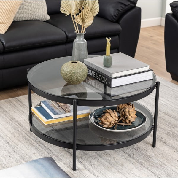 Kulatý konferenční stolek se skleněnou deskou ø 79 cm Bayonne - Actona-image-1